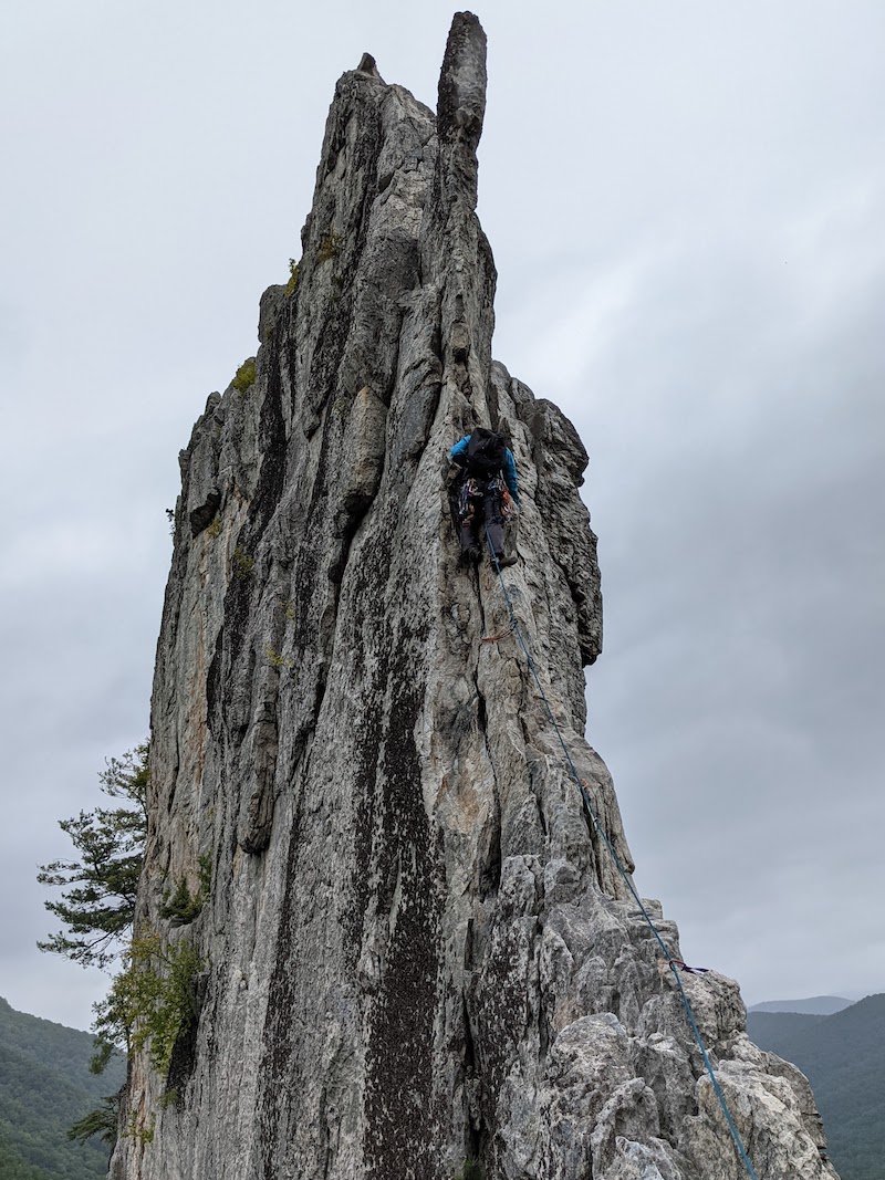 First pitch of Gunsight to South Peak Direct